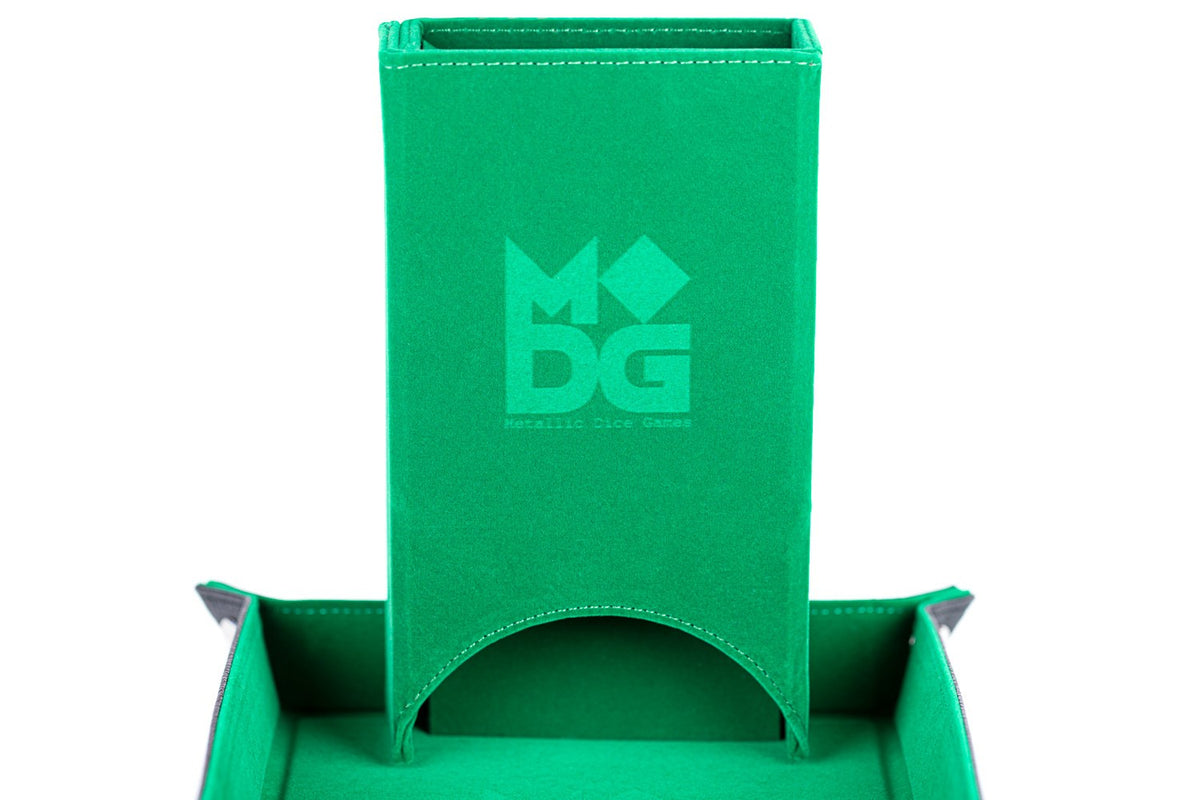 Metallic Dice Games Green Velvet Fold Up Dice Tower Supplies FanRoll by Metallic Dice Games