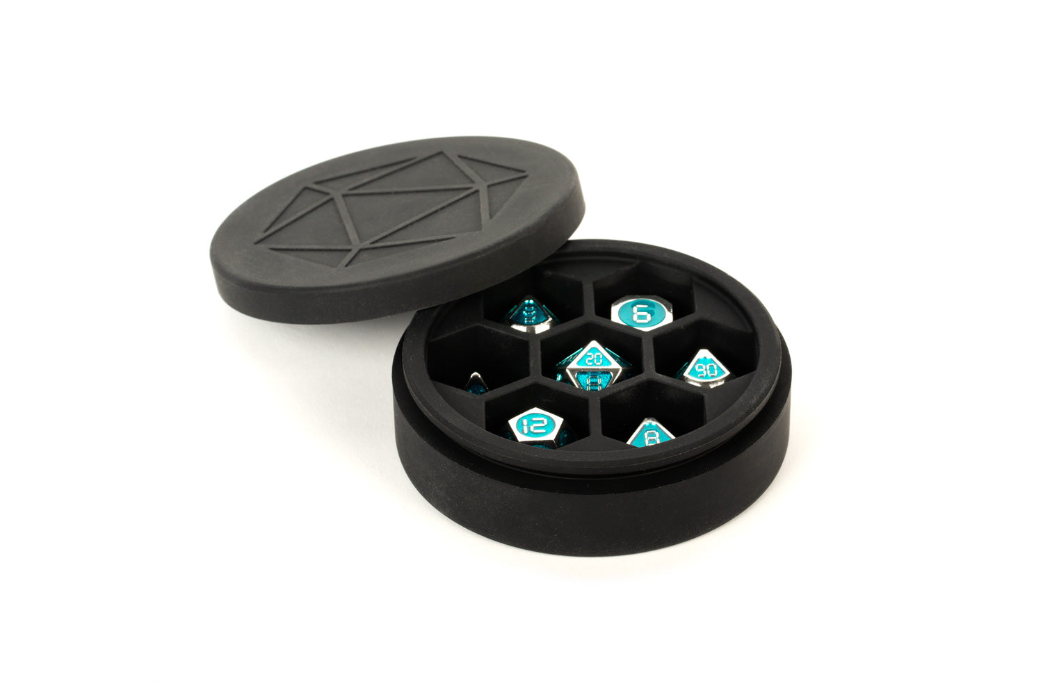 Silicone Round Dice Case - Black Supplies FanRoll by Metallic Dice Games