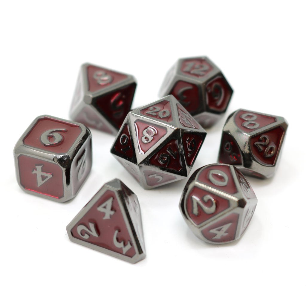 Die Hard Dice Metal Mythica Sinister Ruby 7ct Polyhedral Set Dice Die Hard Dice