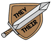 Sword & Shield Pronoun Pins: They/Their Clothing & Accessories Foam Brain Games