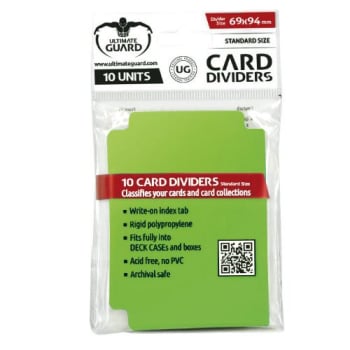 Ultimate Guard Card Dividers 10ct Light Green (10453) Supplies Ultimate Guard   