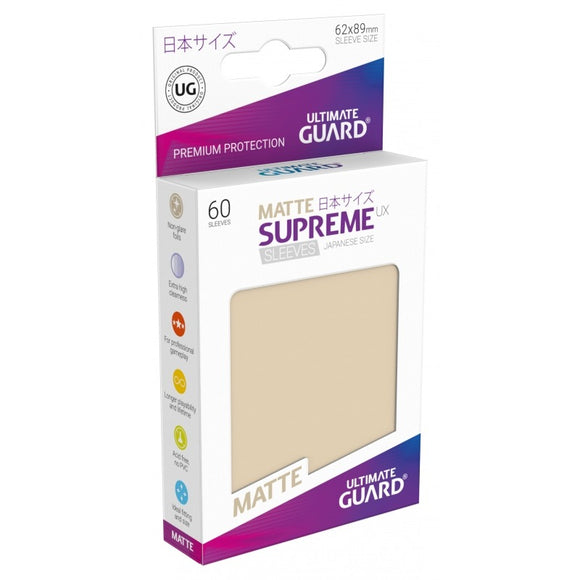 Ultimate Guard 60ct Japanese Size Supreme UX Matte Sleeves Sand (10604) Home page Ultimate Guard   