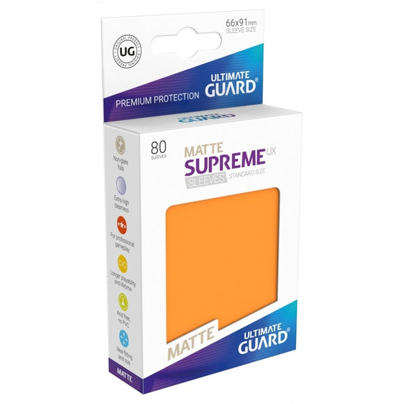 Ultimate Guard 80ct Standard Supreme UX Matte Sleeves Orange (10564) Home page Ultimate Guard   