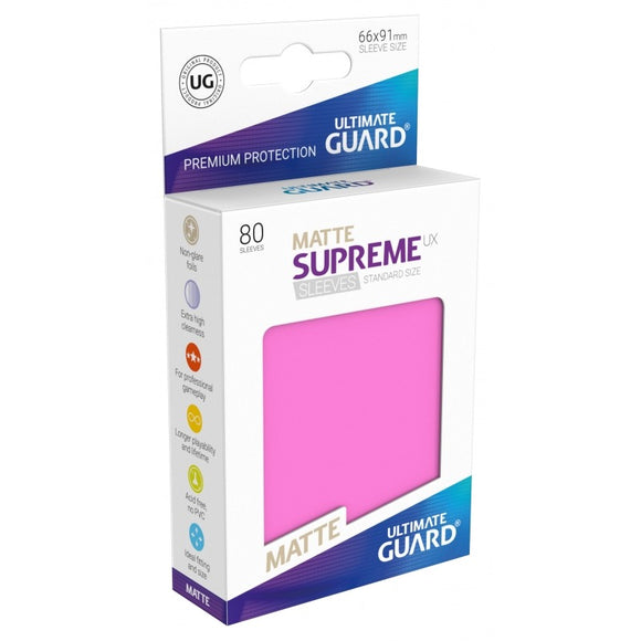 Ultimate Guard 80ct Standard Supreme UX Matte Sleeves Pink (10562) Home page Ultimate Guard   