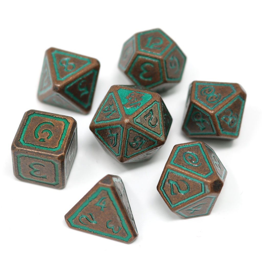 Die Hard Dice Storm Forged Metal Unearthed Sage 7ct Polyhedral Set Dice Die Hard Dice
