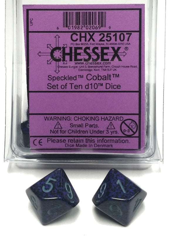Chessex Speckled Cobalt 10ct D10 Set (25107) Dice Chessex   