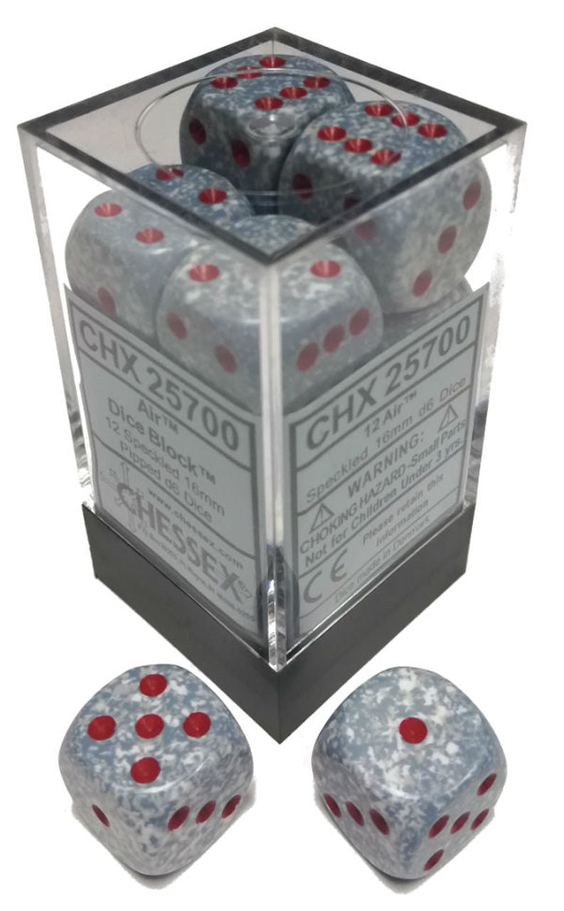 Chessex 16mm Speckled Air 12ct D6 Set (25700) Dice Chessex   