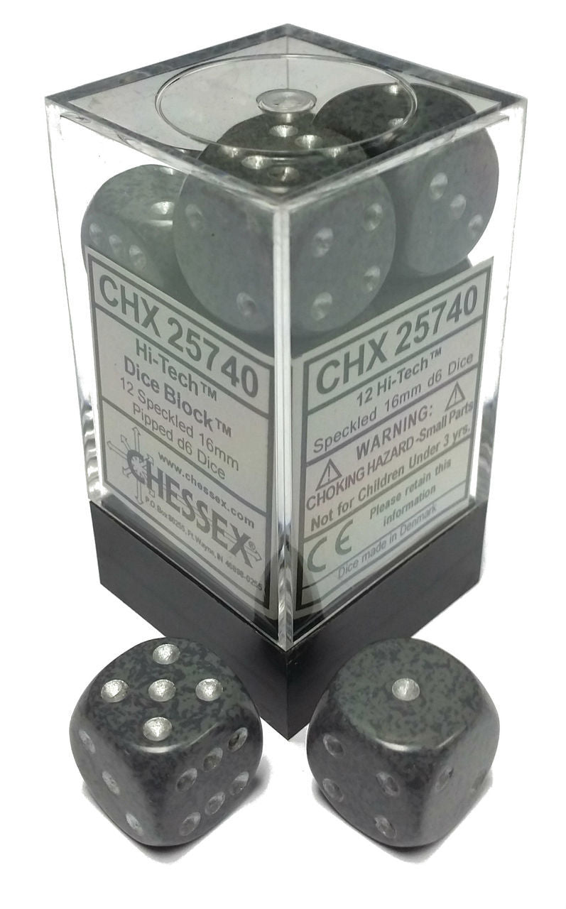 Chessex 16mm Speckled Hi-Tech 12ct D6 Set (25740) Dice Chessex   