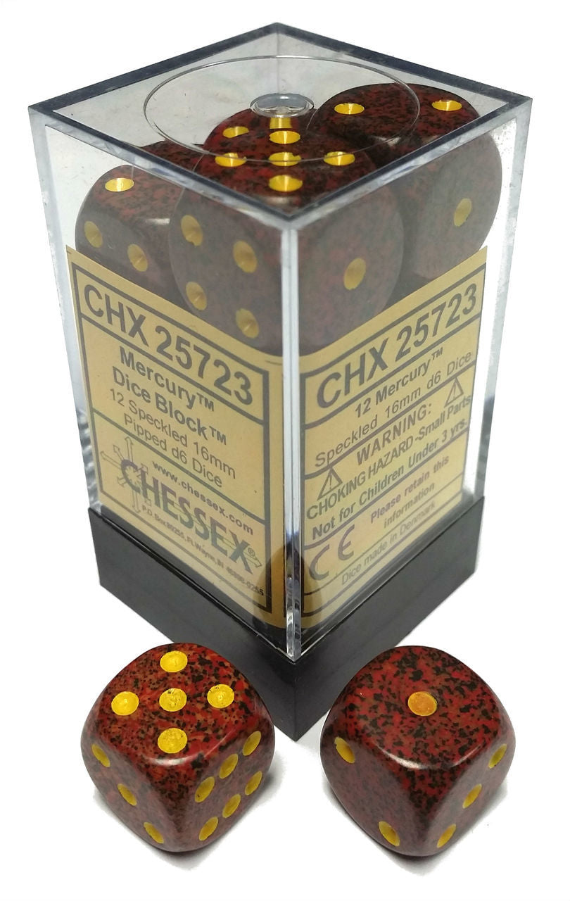 Chessex 16mm Speckled Mercury 12ct D6 Set (25723) Dice Chessex   