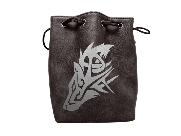 Easy Roller Black Leather Lite Wolf Design Self-Standing Large Dice Bag Home page Easy Roller Dice   