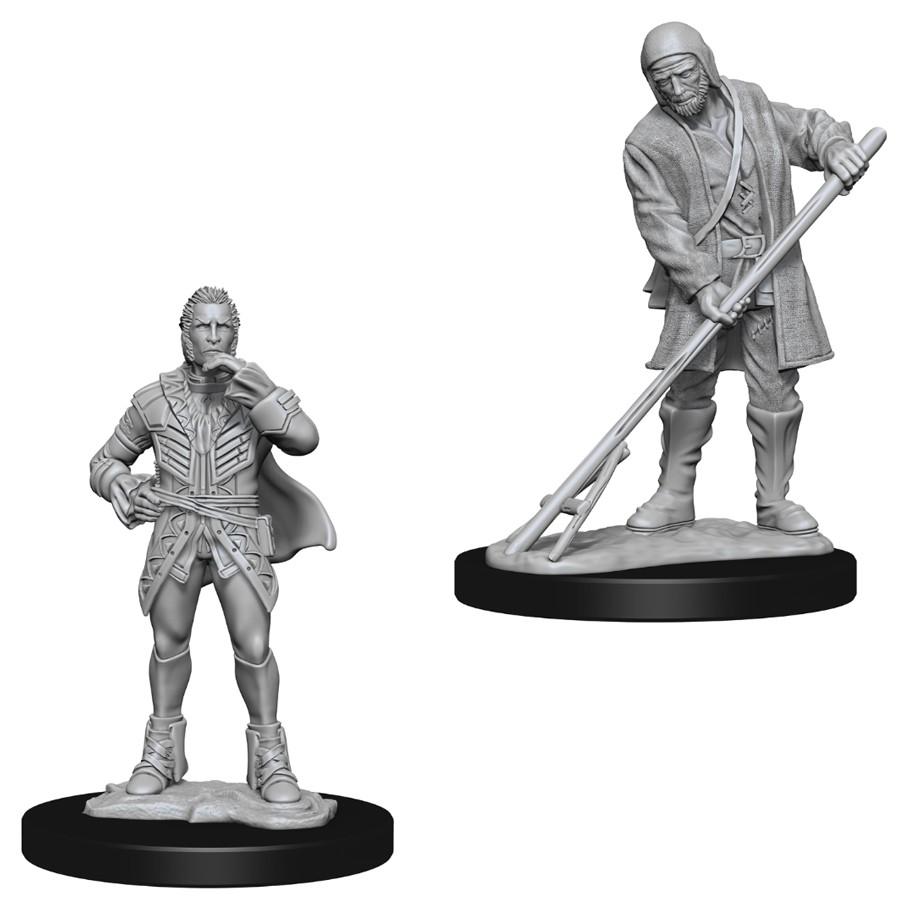 Pathfinder Deep Cuts Unpainted Miniatures: Towns People (Farmer & Aristocrat) Miniatures WizKids   