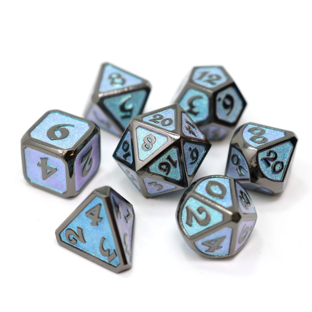Die Hard Dice Metal Dreamscape Winter's Embrace 7ct Polyhedral Set Dice Die Hard Dice