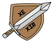 Sword & Shield Pronoun Pins: Xe/Xir Clothing & Accessories Foam Brain Games