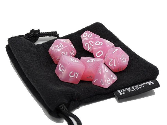 Easy Roller Pink Marble 7ct Polyhedral Set with Bag Home page Easy Roller Dice   