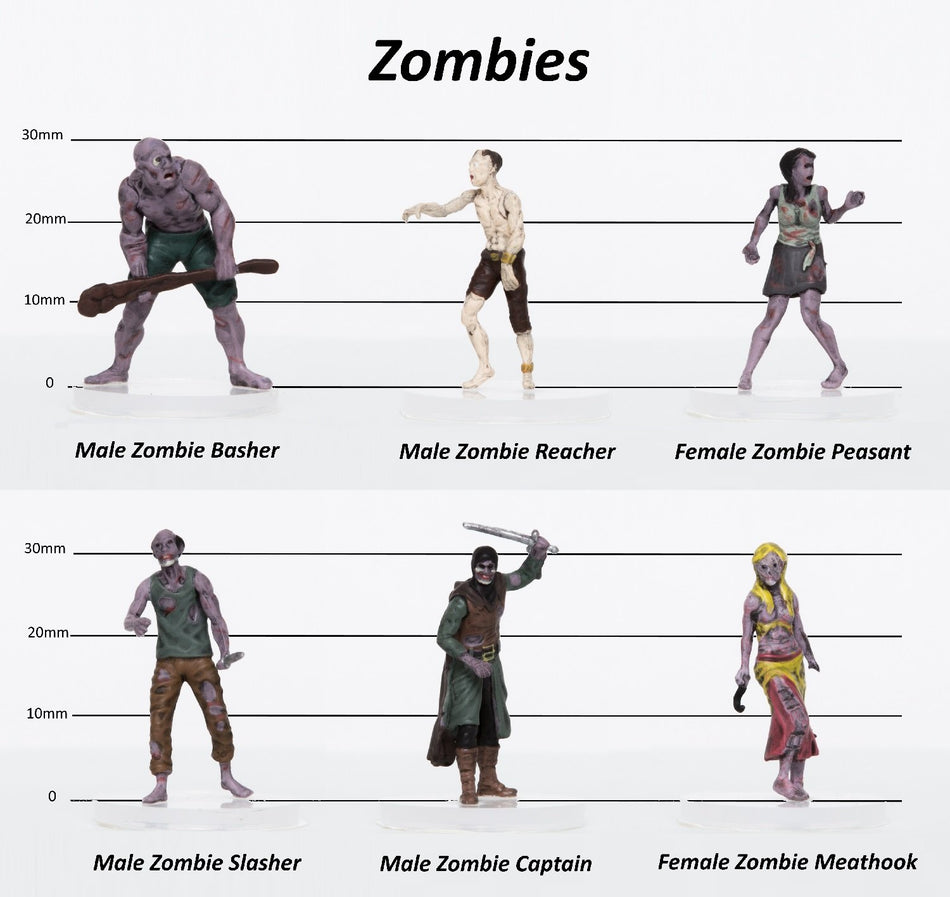 Characters of Adventure Prepainted Miniature Set - Zombies Miniatures Role 4 Initiative