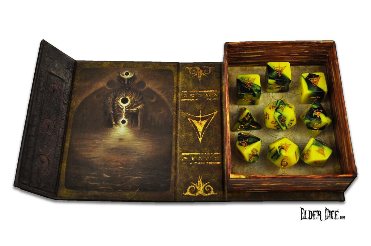 Elder Dice 9ct Polyhedral Dice Set Yellow Sign  Other   