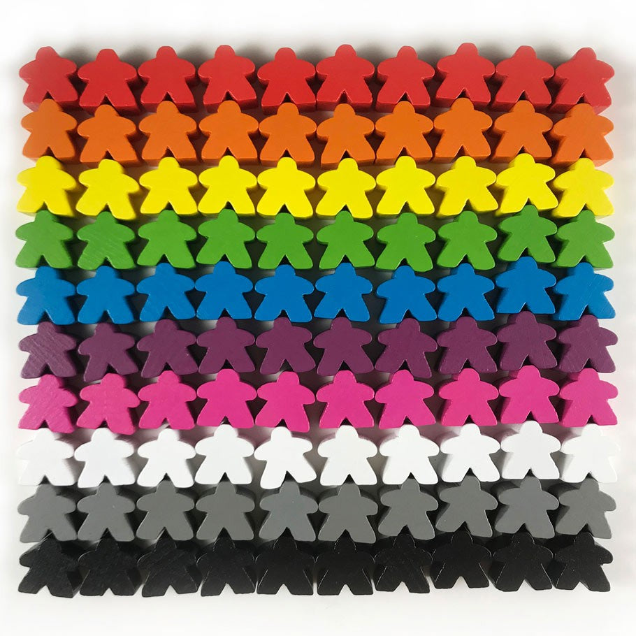 Wooden Meeples 100ct Bag - Multicolor Mix Board Games Other