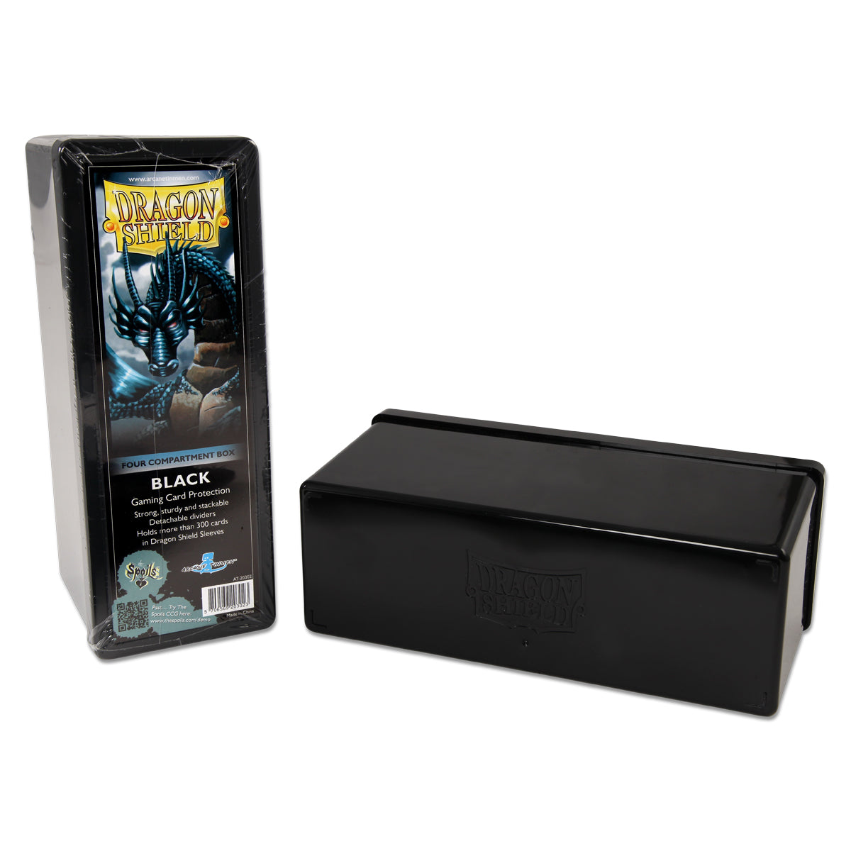 Dragon Shield Four Compartment Card Storage Box Black (20302) Supplies Arcane Tinmen   