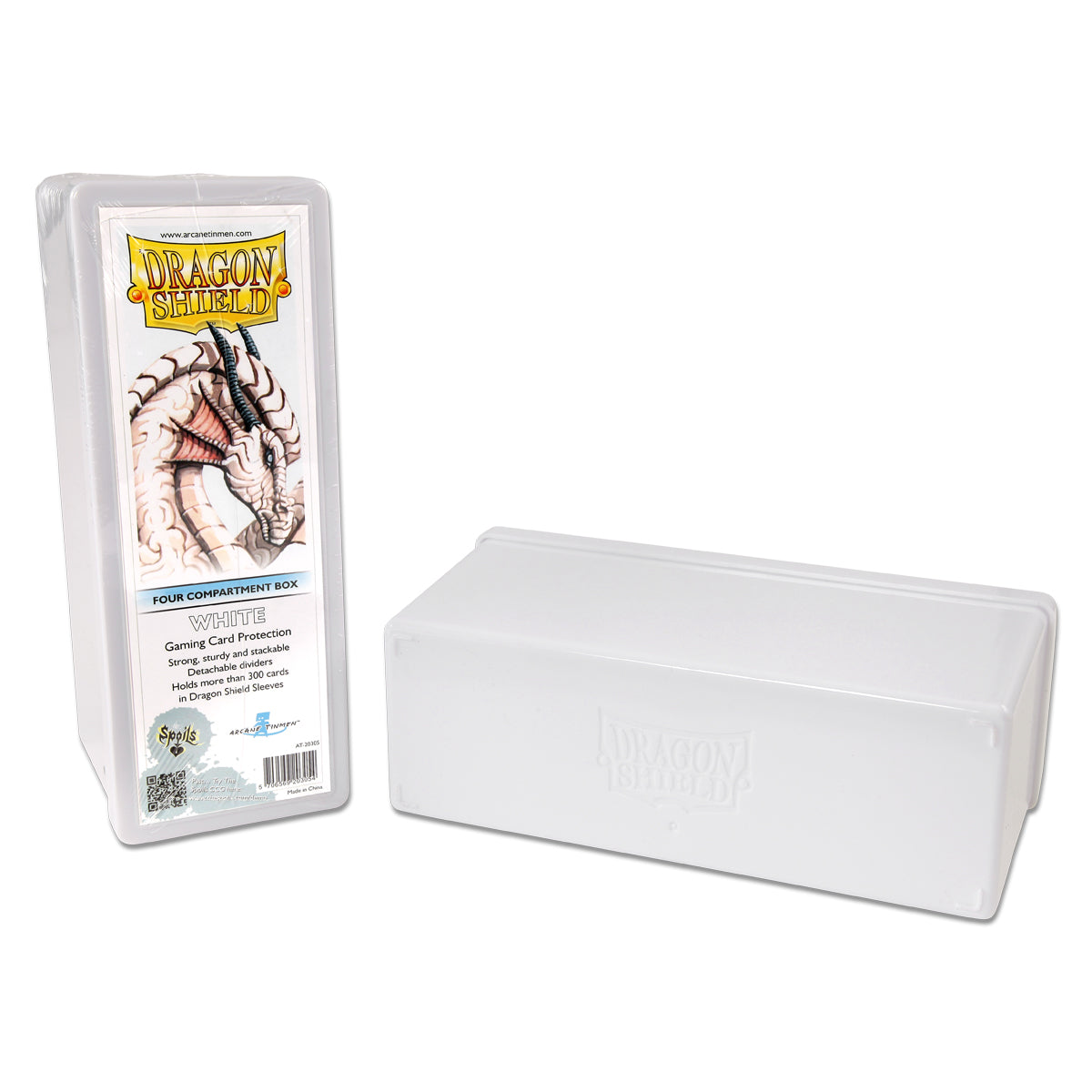 Dragon Shield Four Compartment Card Storage Box White (20305) Supplies Arcane Tinmen   