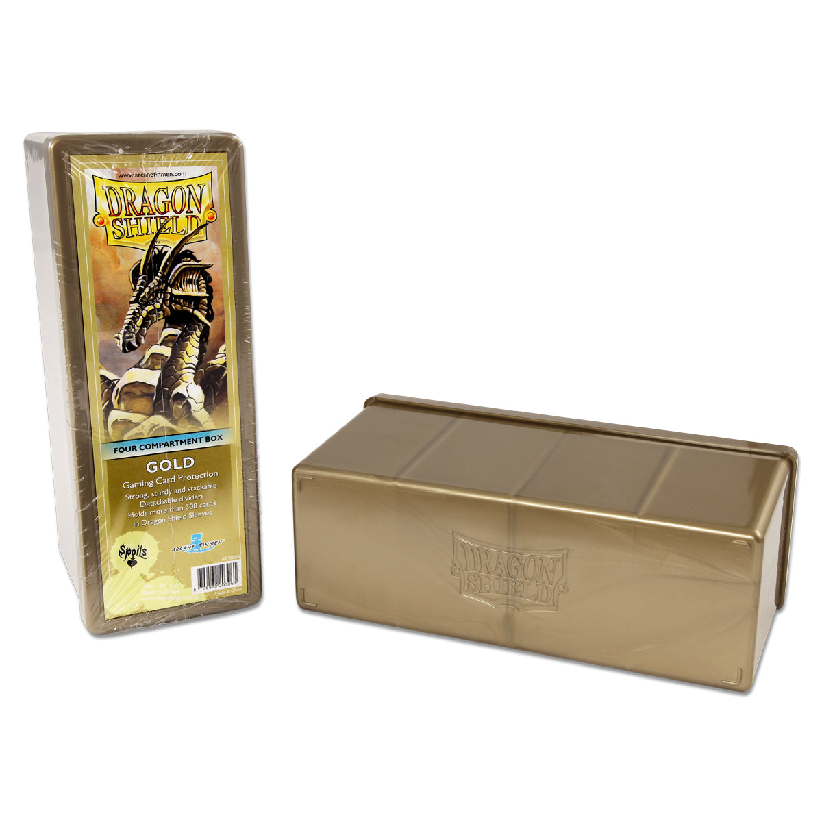 Dragon Shield Four Compartment Card Storage Box Gold (20306) Supplies Arcane Tinmen   