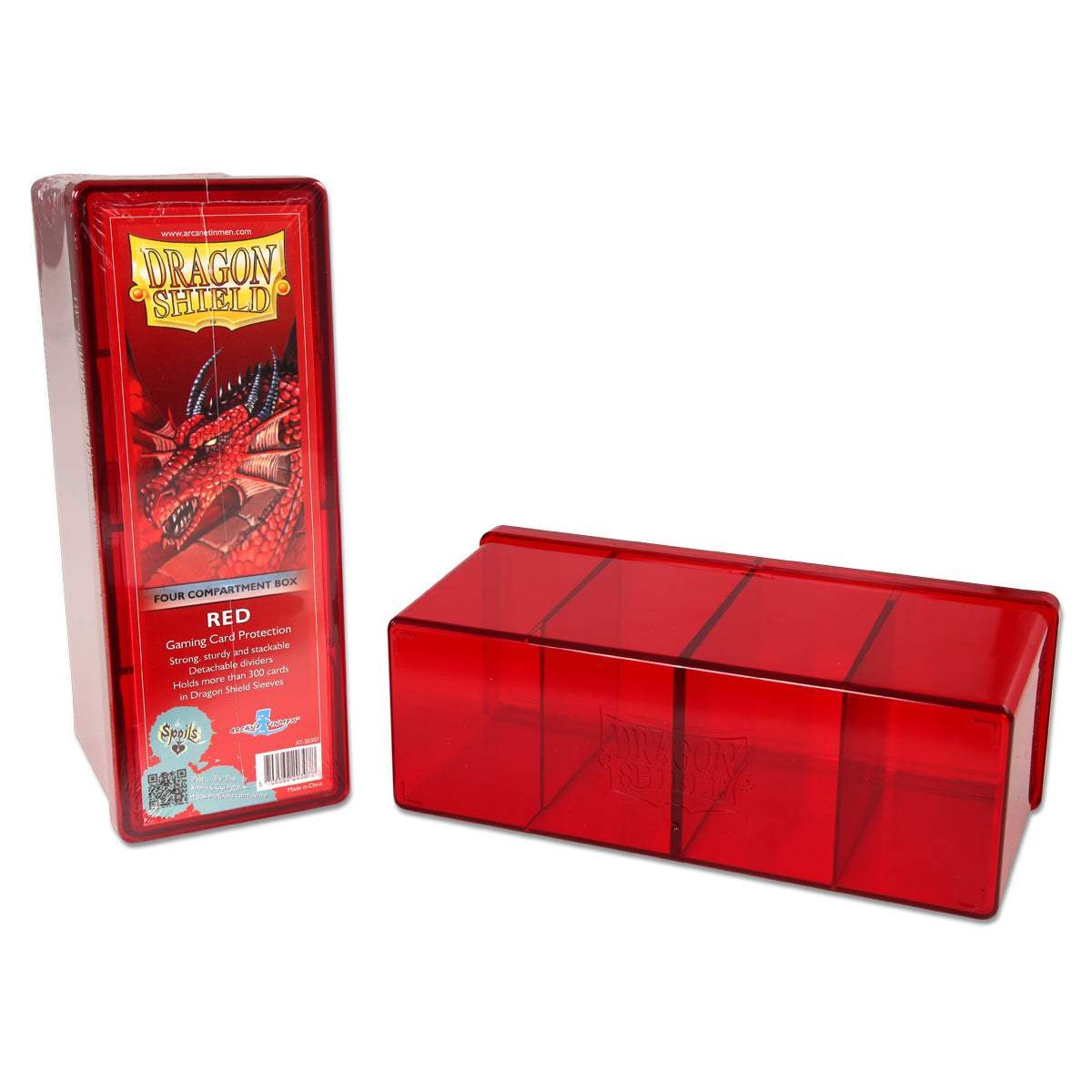 Dragon Shield Four Compartment Card Storage Box Red (20307) Supplies Arcane Tinmen   
