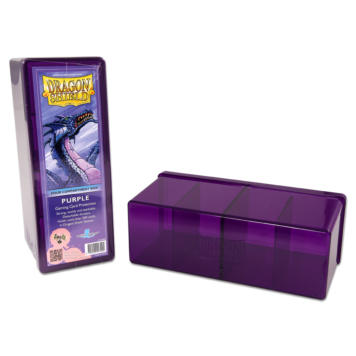 Dragon Shield Four Compartment Card Storage Box Purple (20309) Supplies Arcane Tinmen   