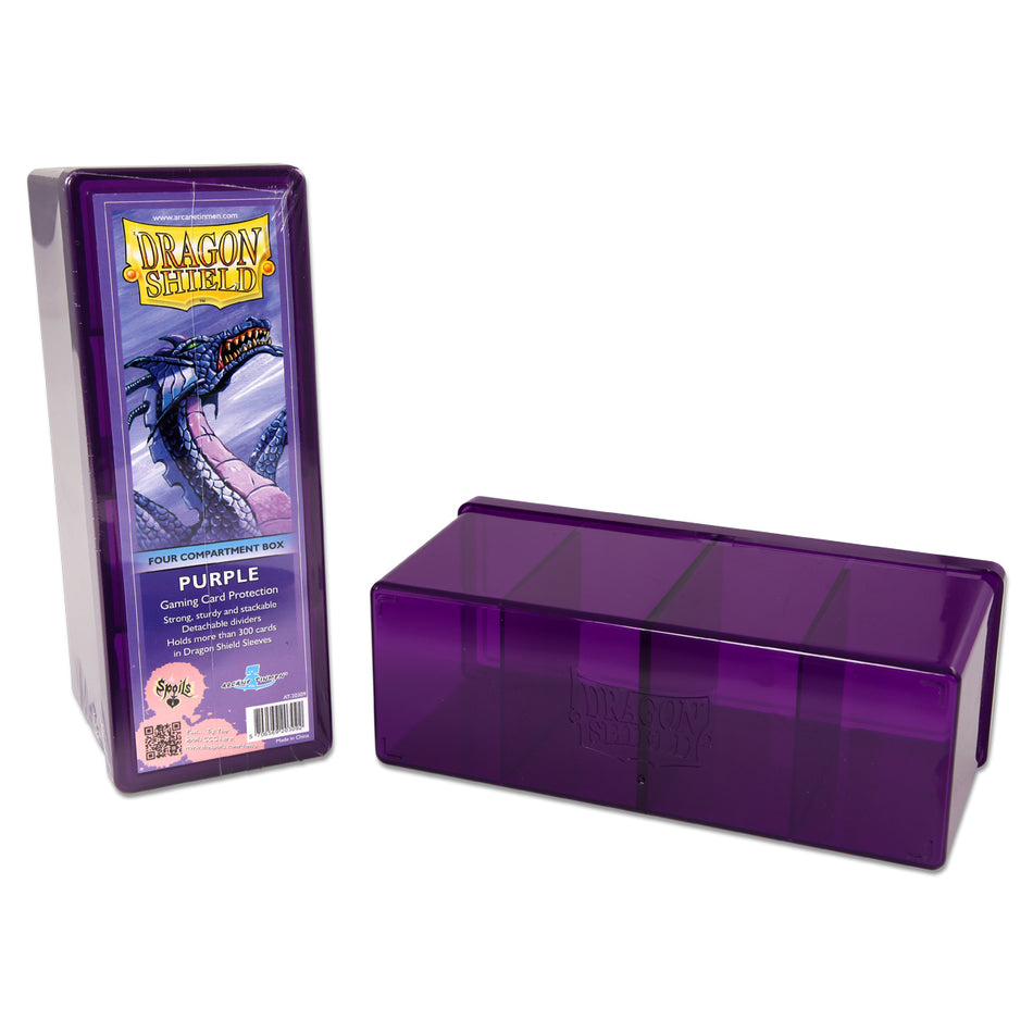 Dragon Shield Four Compartment Card Storage Box Purple (20309) Supplies Arcane Tinmen   