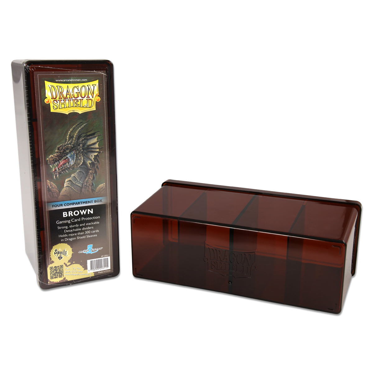 Dragon Shield Four Compartment Card Storage Box Brown (20311) Supplies Arcane Tinmen   