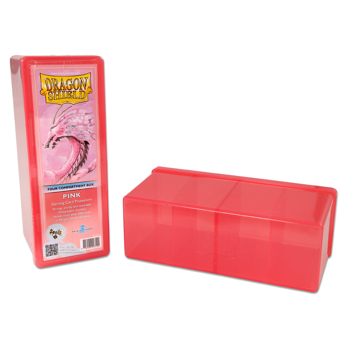 Dragon Shield Four Compartment Card Storage Box Pink (20312) Supplies Arcane Tinmen   