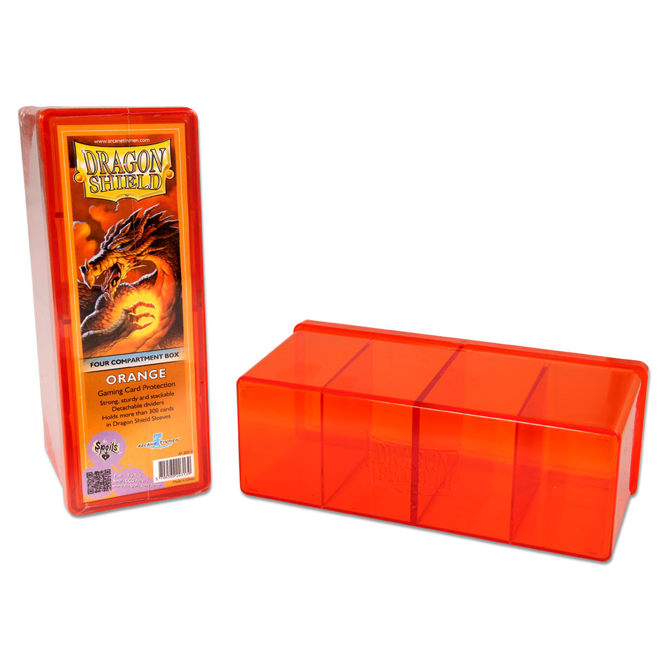 Dragon Shield Four Compartment Card Storage Box Orange (20313) Supplies Arcane Tinmen   