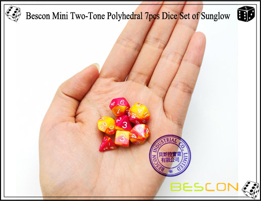 Bescon 7pc Mini Polyhedral Dice Set Sunglow Home page Other   
