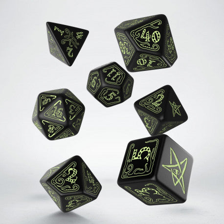 Q-Workshop Call of Cthulhu Black/Glow in the Dark 7ct Polyhedral Set Home page Q Workshop   