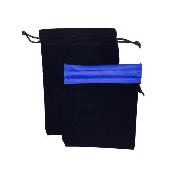 Norse Foundry Velvet Dice Bag - Black w/ Blue Satin Dice Norse Foundry