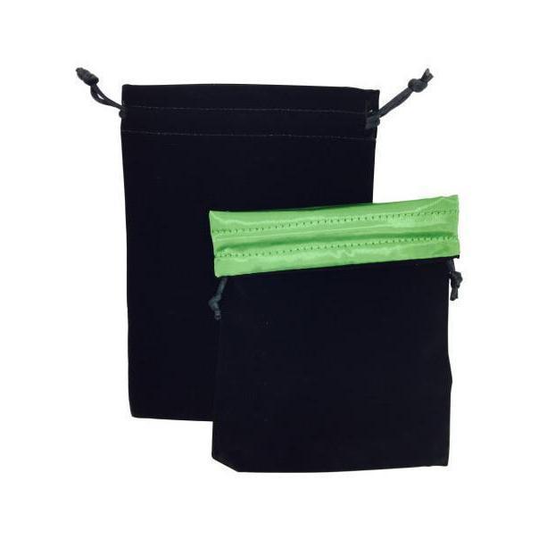 Norse Foundry Velvet Dice Bag - Black w/ Green Satin Dice Norse Foundry