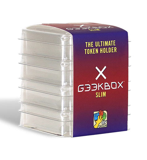 Geekbox Slim Size Clear Plastic Token Storage Box with Lid 4-Pack Board Game Organization da Vinci Giochi   
