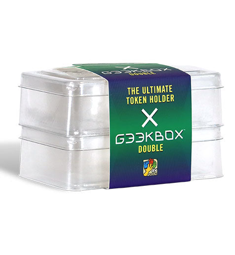 Geekbox Double Size Clear Plastic Token Storage Box with Lid 2-Pack Board Games Devir Games   