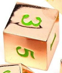 Easy Roller Rose Gold Green Single D6 Dice Easy Roller Dice