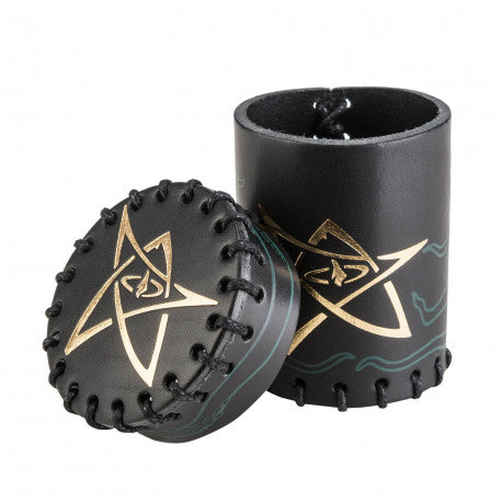 Q-Workshop Call of Cthulhu Black & Green-Golden Leather Dice Cup Dice Q Workshop