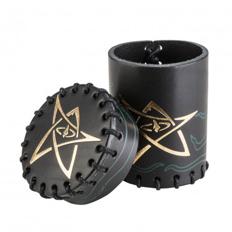 Q-Workshop Call of Cthulhu Black & Green-Golden Leather Dice Cup Home page Q Workshop   