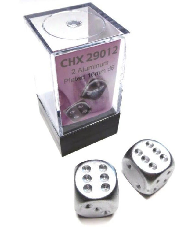 Chessex 16mm Aluminum Plated 2ct D6 Set (29012) Dice Chessex   