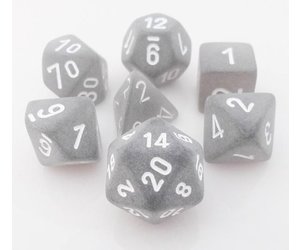 Chessex Frosted Smoke/White 7ct Polyhedral Set (LE431) Dice Chessex   