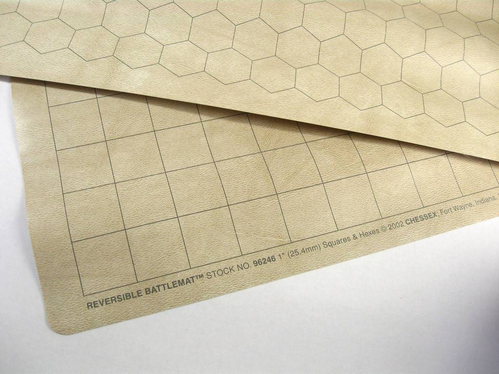 Chessex Reversible 26” x 2.5" Battlemat 1" Squares/Hexes (96246) RPG Maps Chessex