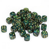Chessex 12mm Scarab Jade/Gold 36ct D6 Set (27815) Dice Chessex   
