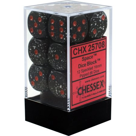 Chessex 16mm Speckled Space 12ct D6 Set (25708) Dice Chessex   