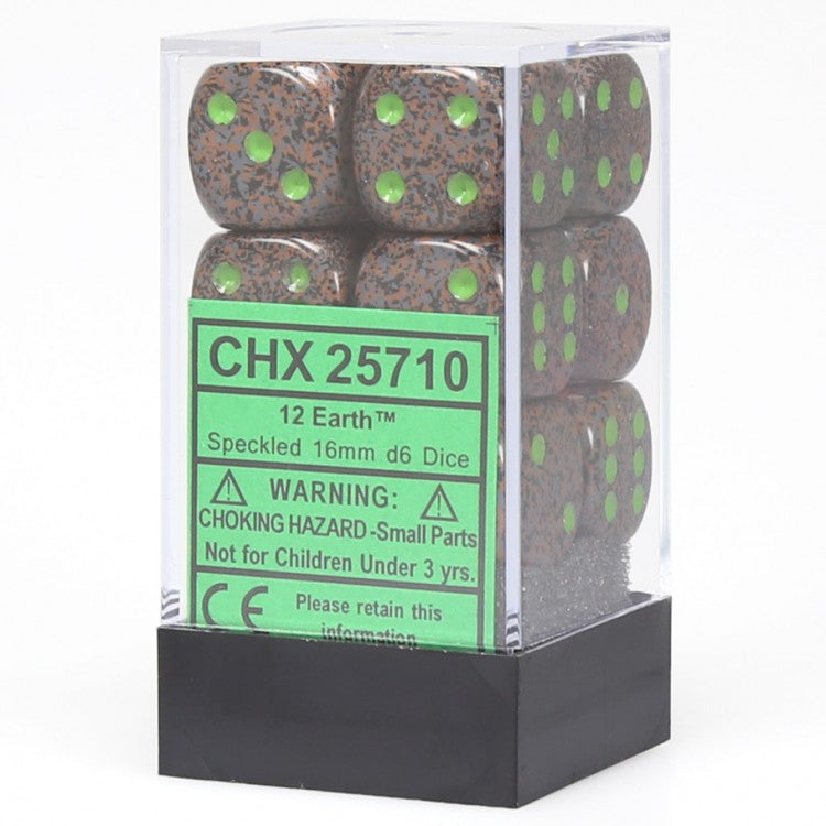 Chessex 16mm Speckled Earth 12ct D6 Set (25710) Dice Chessex   