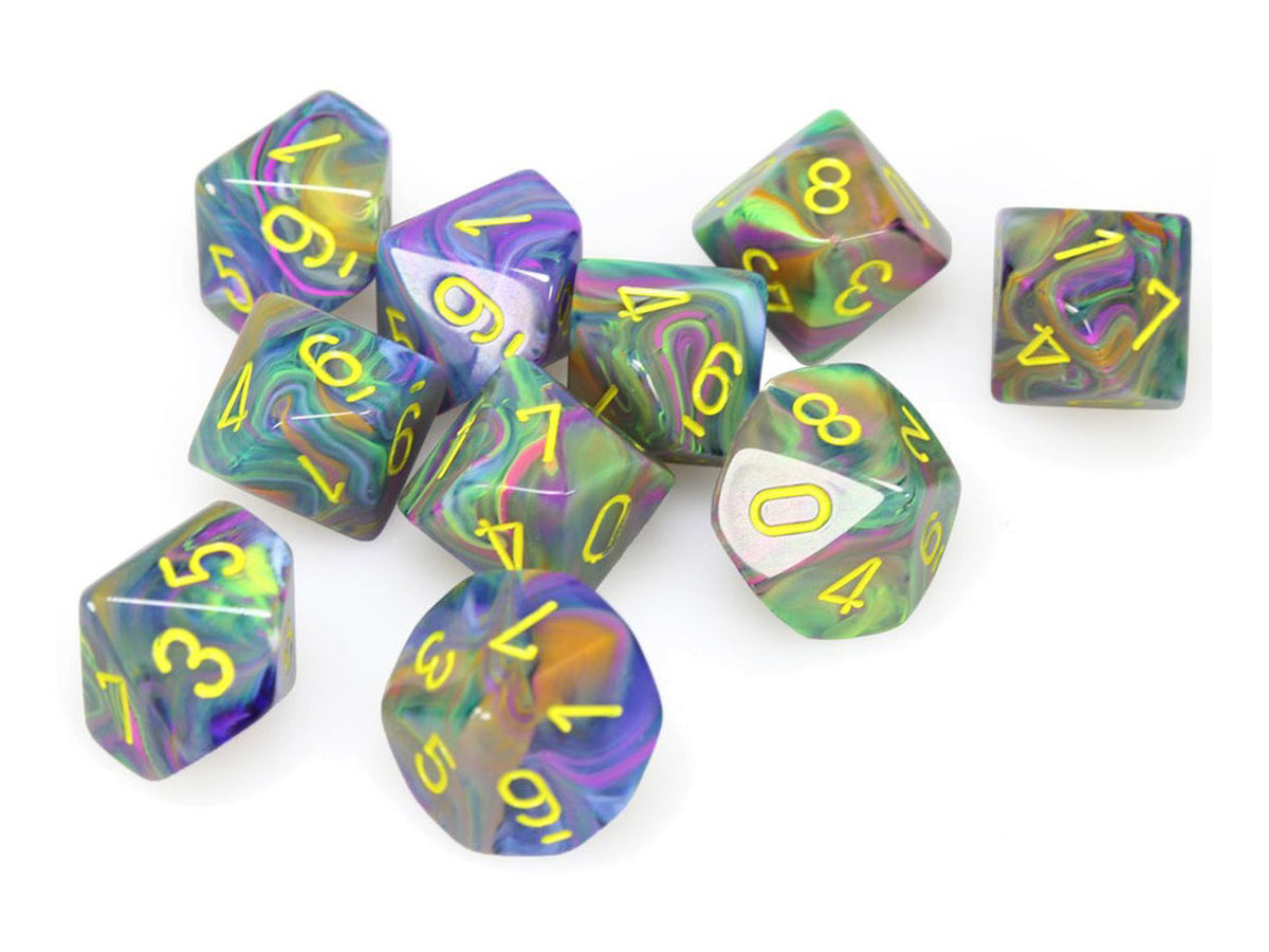 Chessex Festive Rio/Yellow 10ct D10 Set (27249) Dice Chessex   