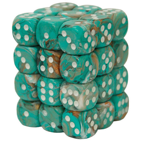 Chessex 12mm Marble Oxi-Copper 36ct D6 Set (27803) Dice Chessex   