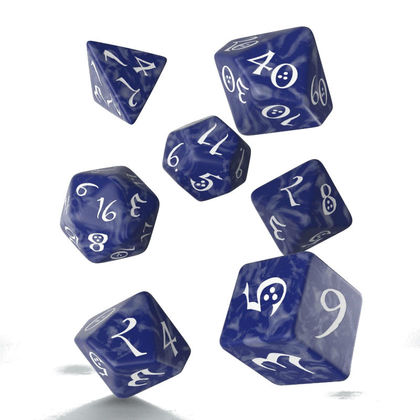 Q-Workshop Classic RPG Cobalt/White 7ct Polyhedral Set Dice Q Workshop   