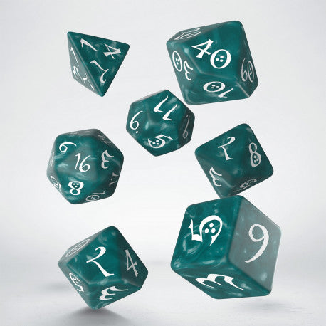 Q-Workshop Classic RPG Stormy/White 7ct Polyhedral Set Dice Q Workshop   