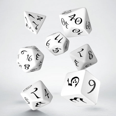 Q-Workshop Classic RPG White/Black 7ct Polyhedral Set Dice Q Workshop   